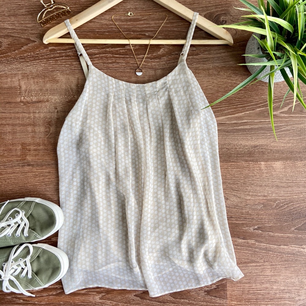 🌼New York & Company Tan Polkadot Cami